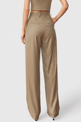 Pantalones de traje de talle alto - Marrón